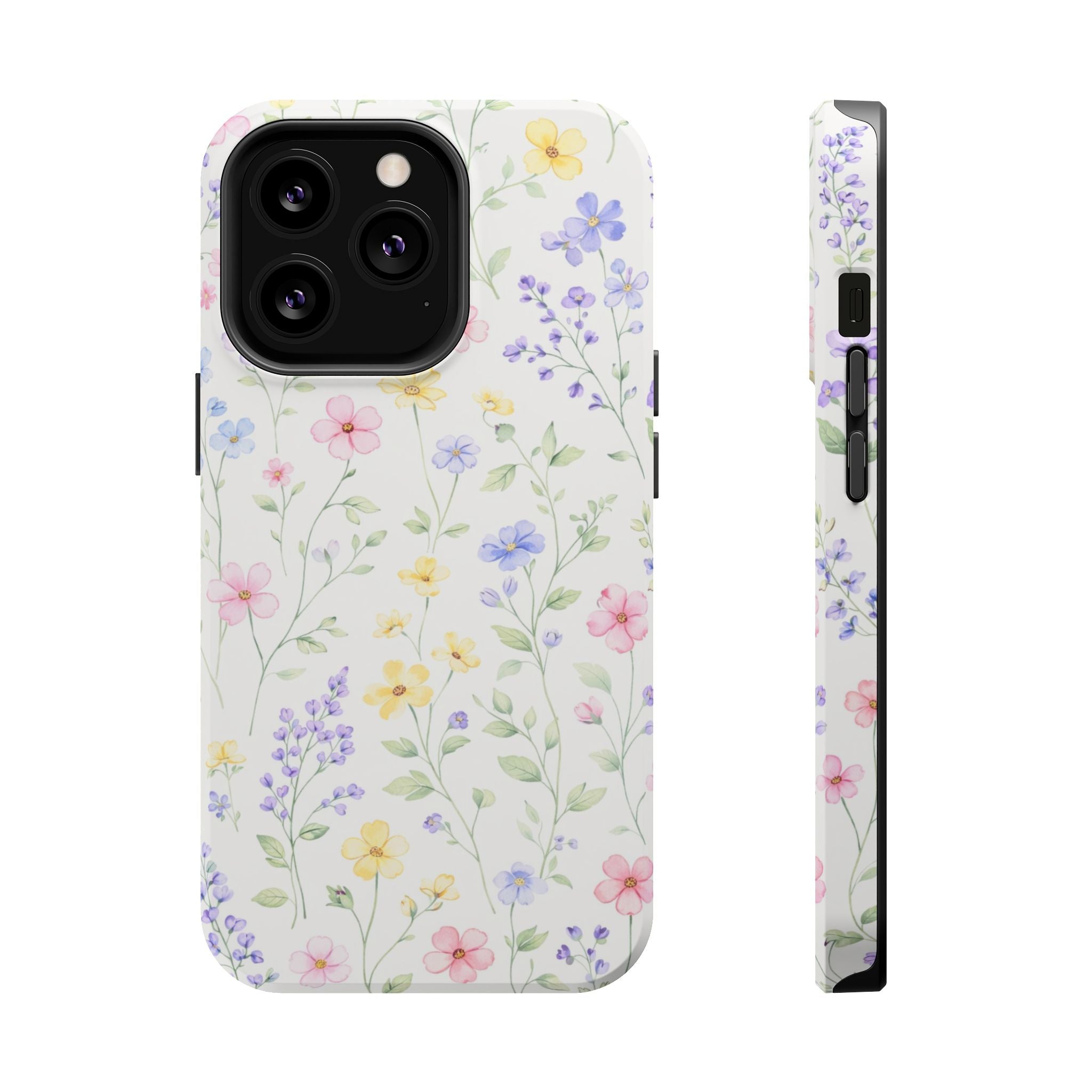 Pastel Wildflower Pattern iPhone Case | Magnetic Impact-Resistant Case