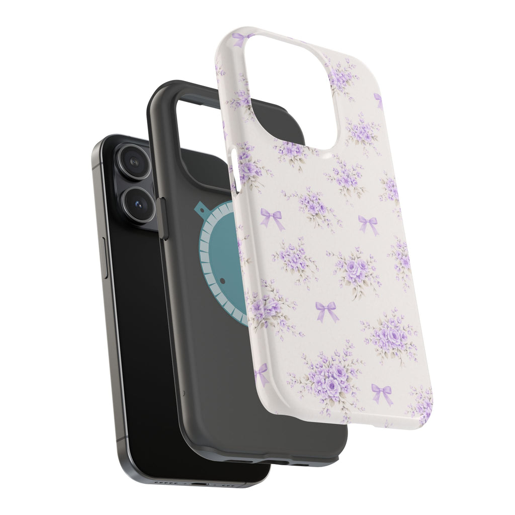 Lavender Bouquet Pattern iPhone Case | Magnetic Impact-Resistant Case