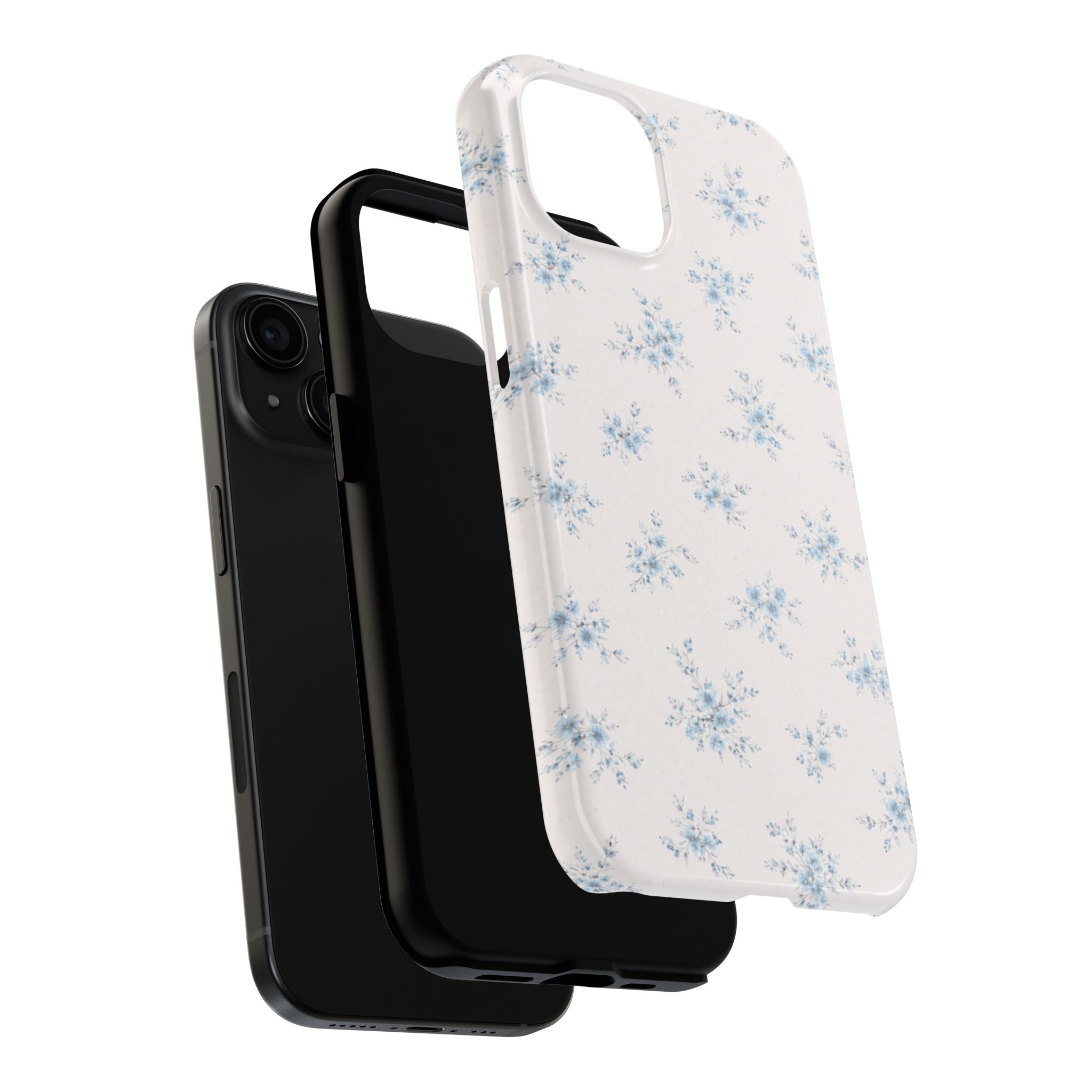 Blue Floral Sprig iPhone Case, Tough Botanical Print