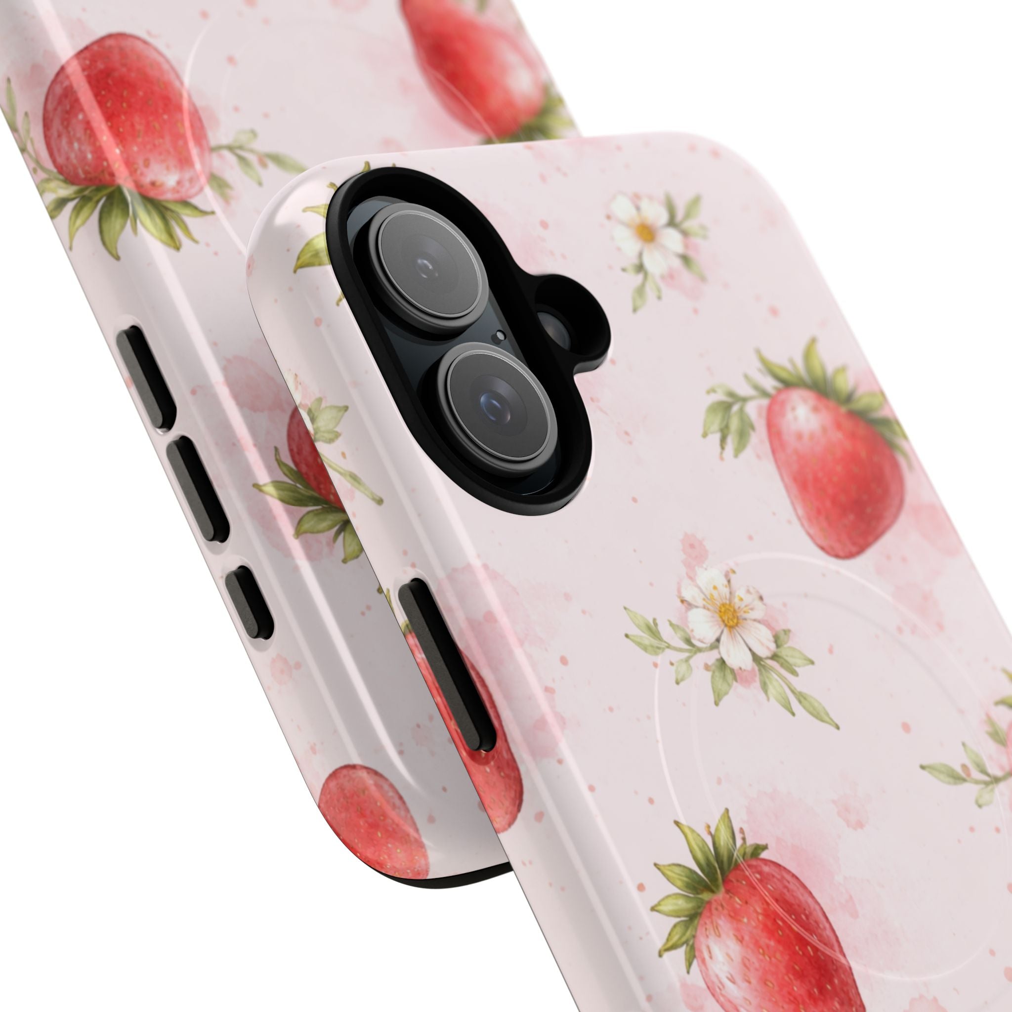 Strawberry Blossom iPhone Case – MagSafe Compatible