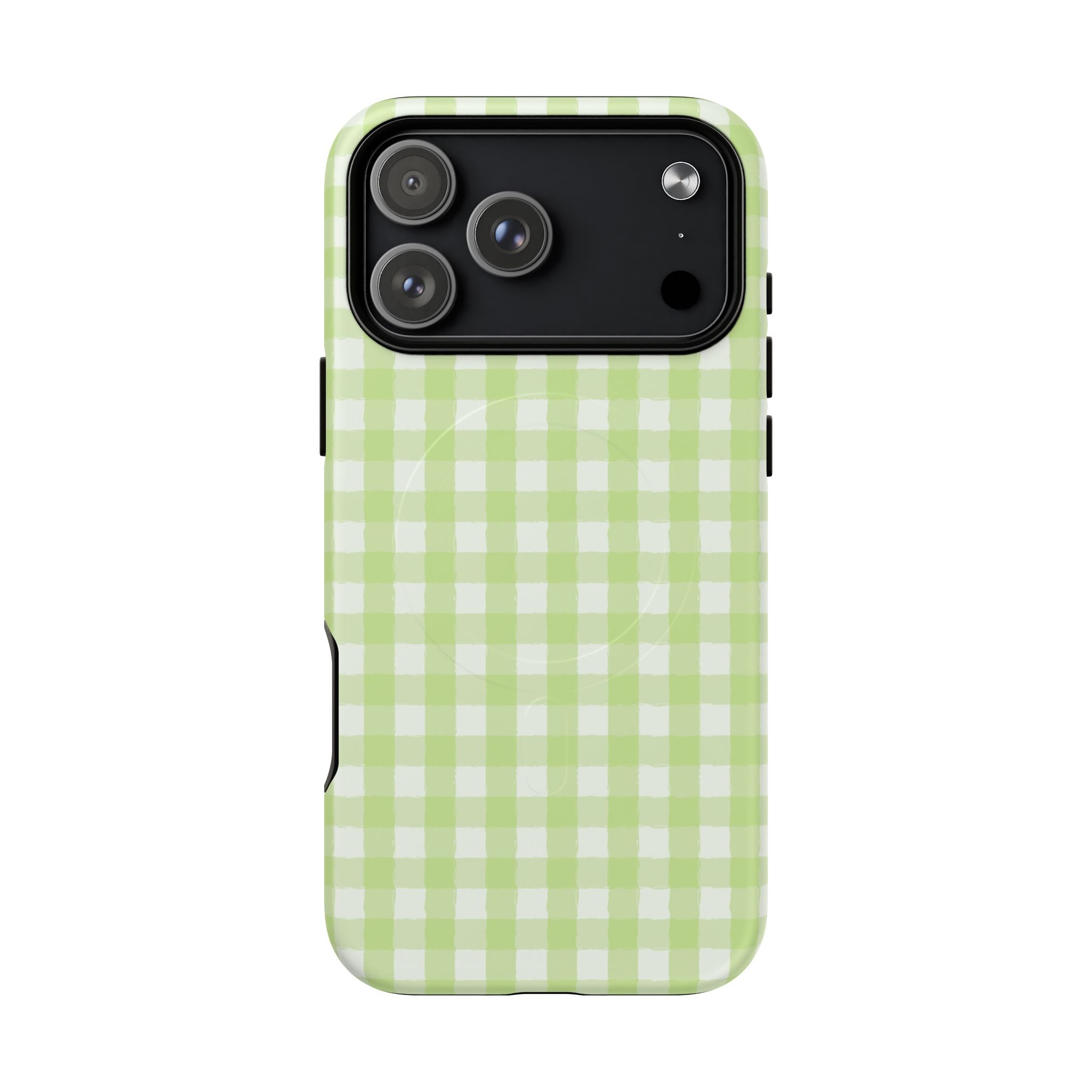 Green Gingham iPhone Case – MagSafe Compatible