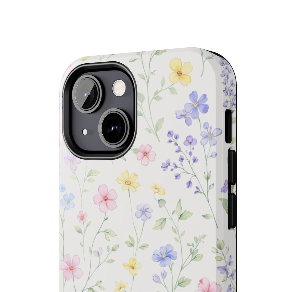 Watercolor Wildflowers Tough iPhone Case | Pastel Floral iPhone Case