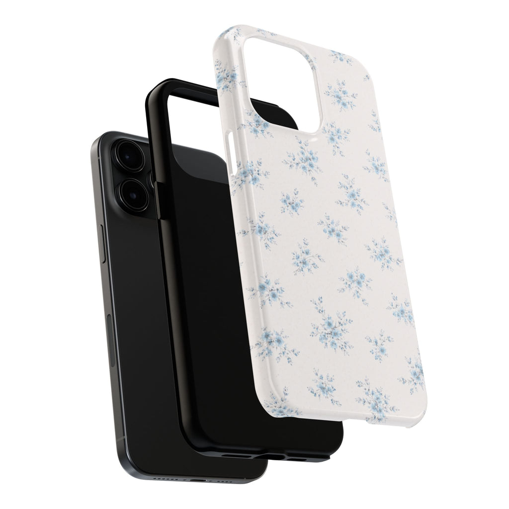 Blue Floral Sprig iPhone Case, Tough Botanical Print