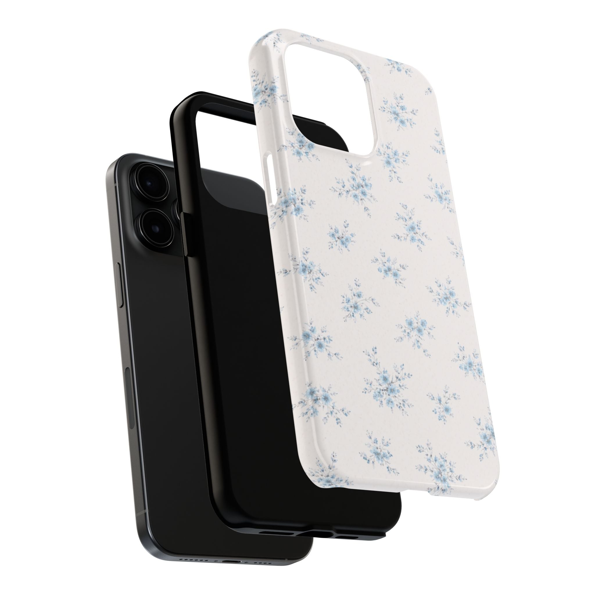 Blue Floral Sprig iPhone Case, Tough Botanical Print