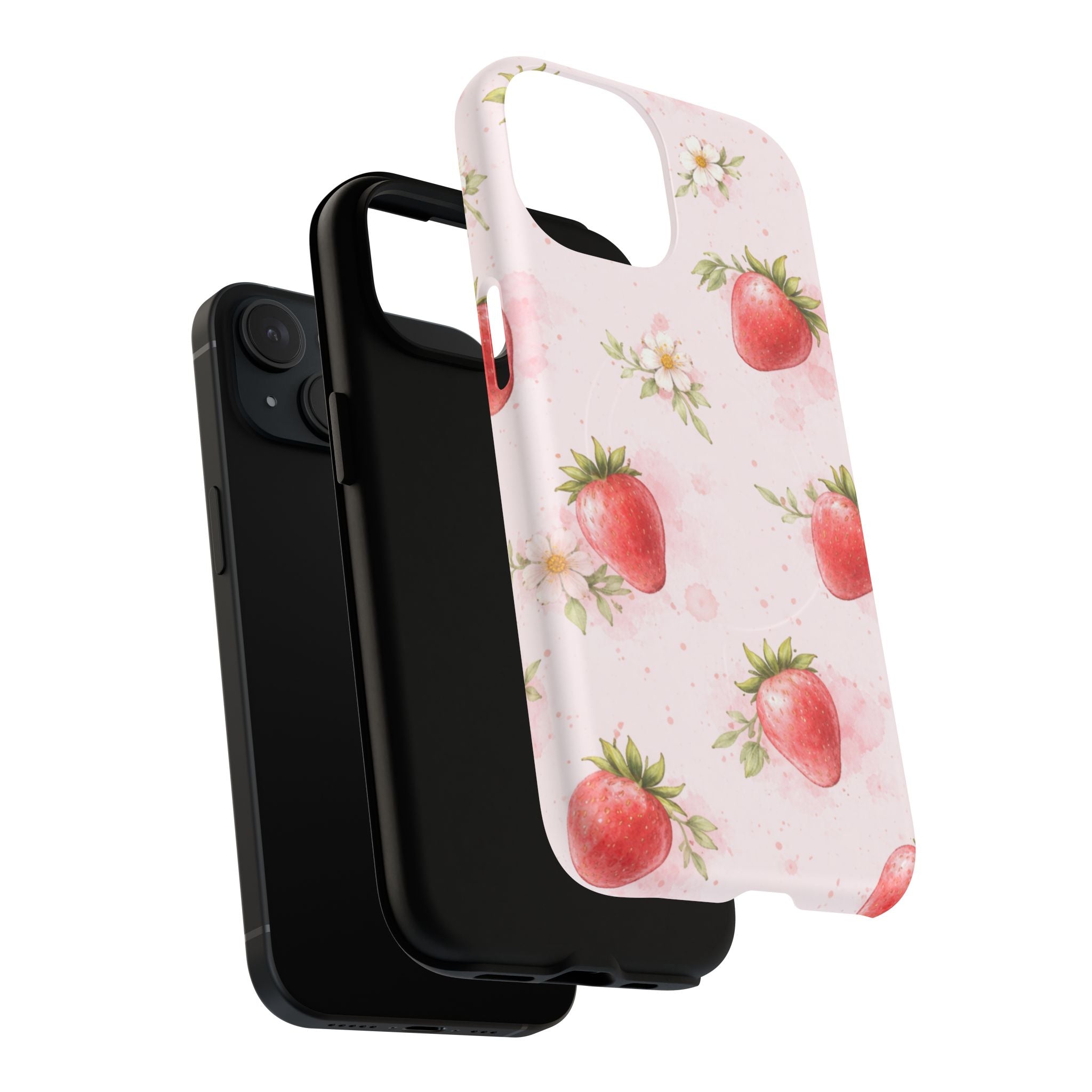 Strawberry Blossom iPhone Case – MagSafe Compatible