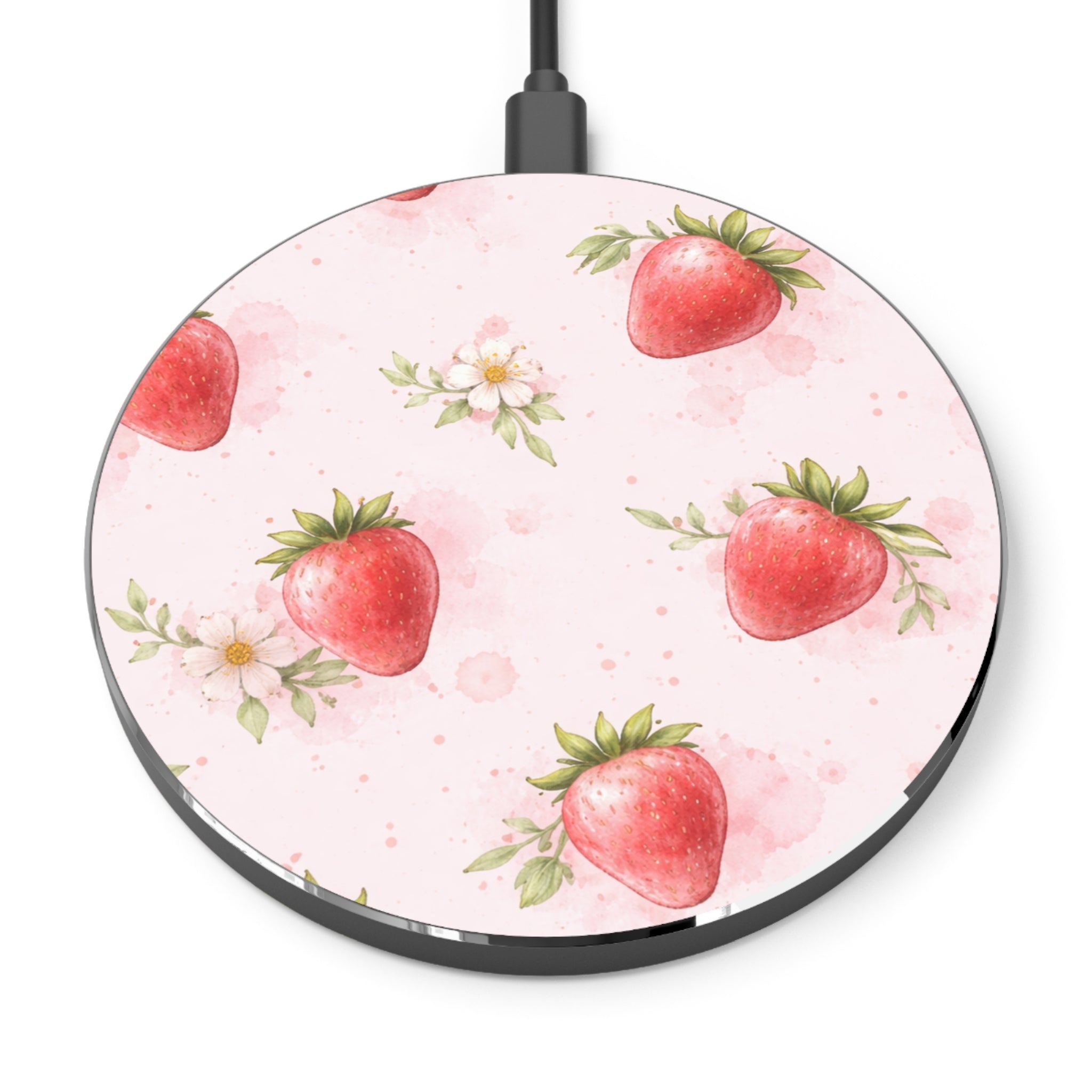 Watercolor Strawberry Wireless Charger