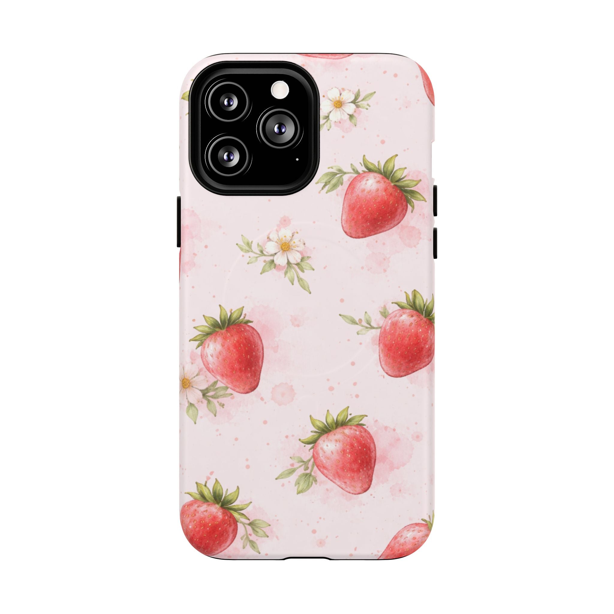 Strawberry Blossom iPhone Case – MagSafe Compatible