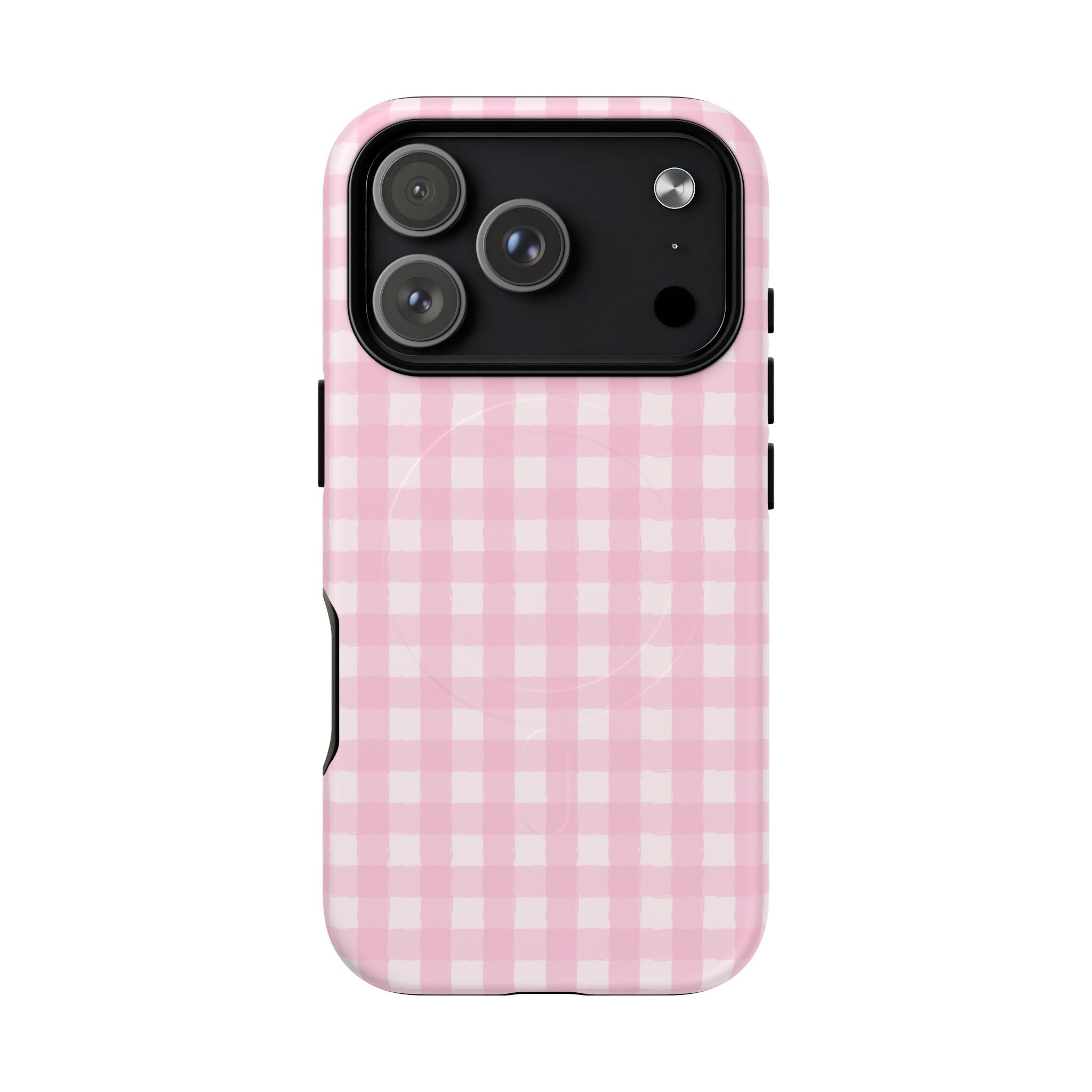Pink Gingham iPhone Case – MagSafe Compatible