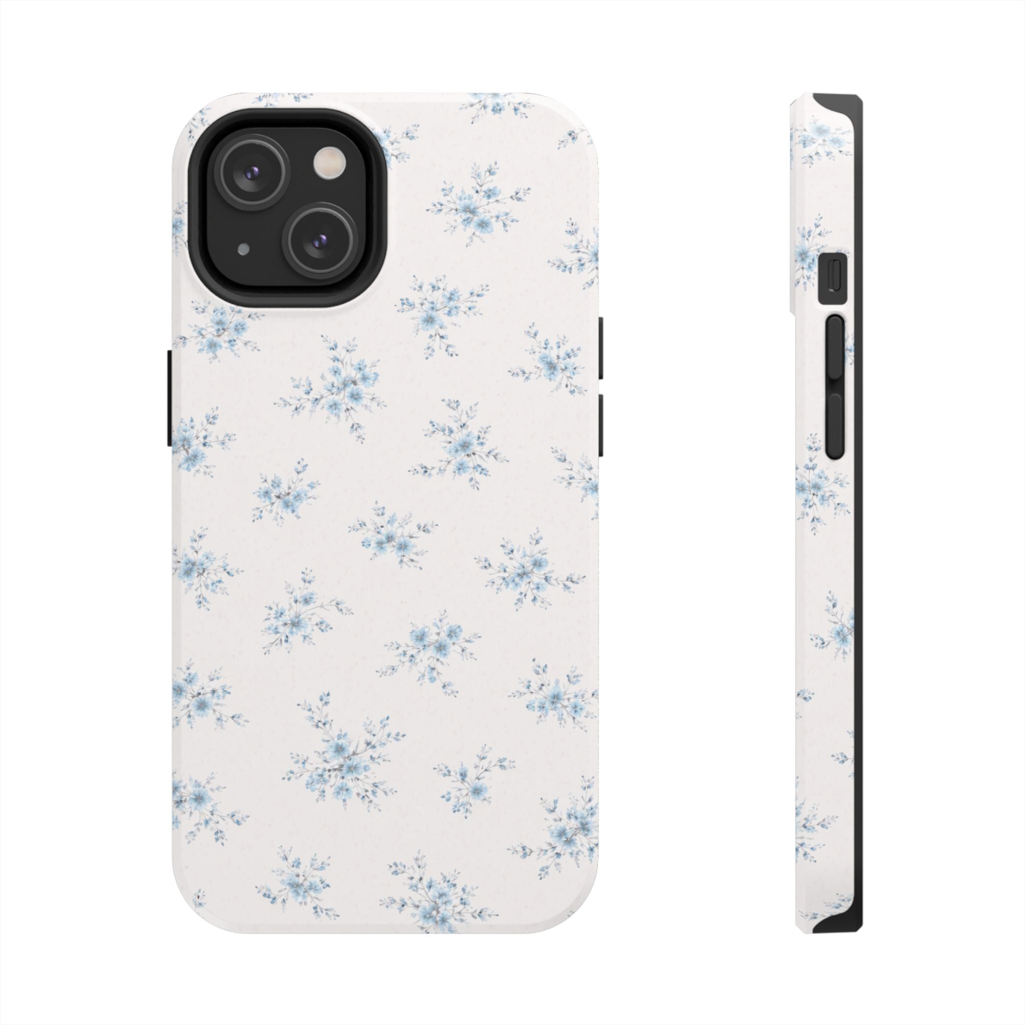 Blue Floral Sprig iPhone Case, Tough Botanical Print