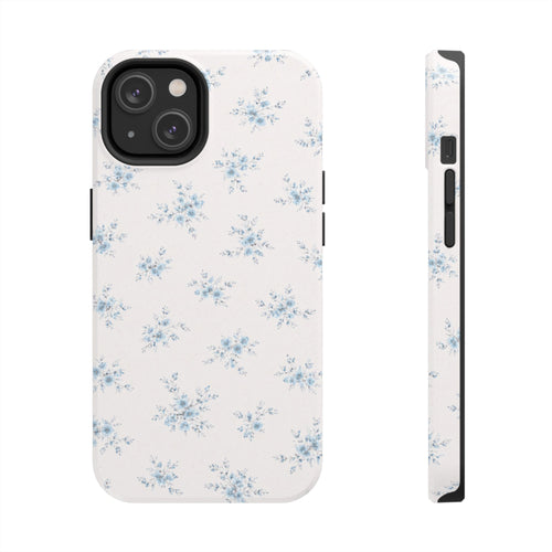 Blue Floral Sprig iPhone Case, Tough Botanical Print