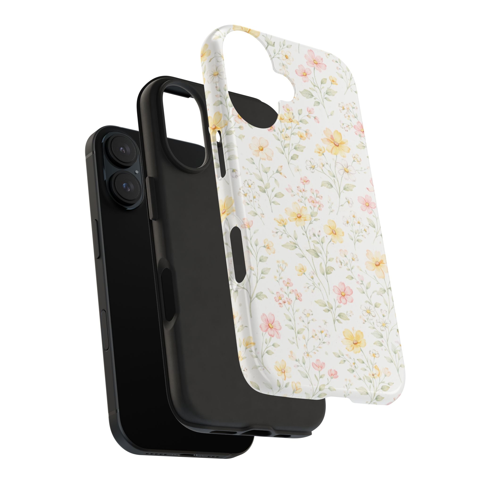 Delicate Pastel Wildflowers Tough Phone Case, Floral Botanical Pattern