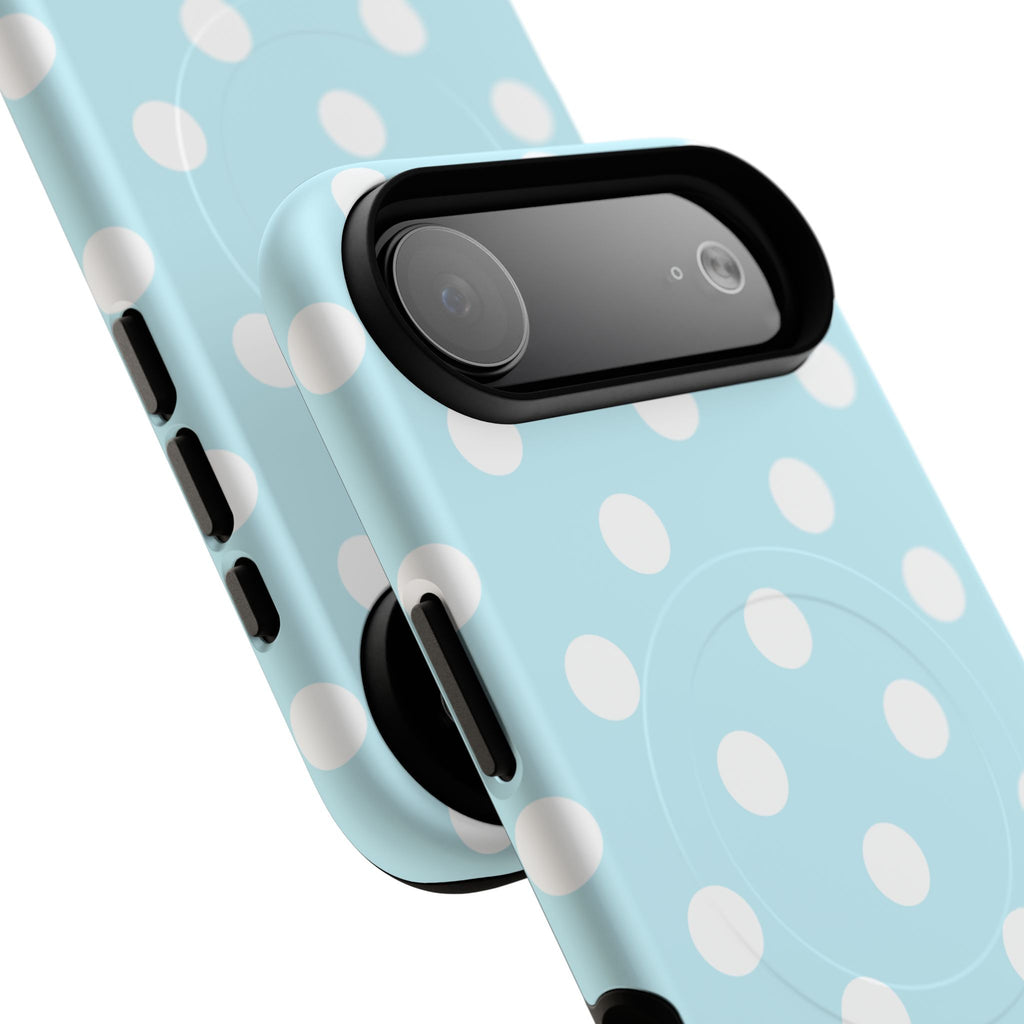 Blue Polka Dot iPhone Case – MagSafe Compatible