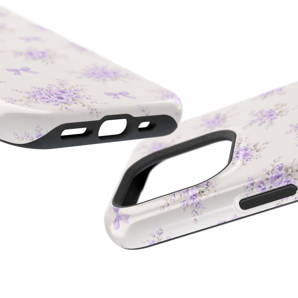Lavender Bouquet Pattern iPhone Case | Magnetic Impact-Resistant Case