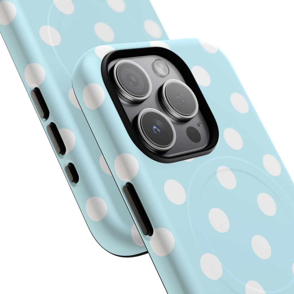 Blue Polka Dot iPhone Case – MagSafe Compatible