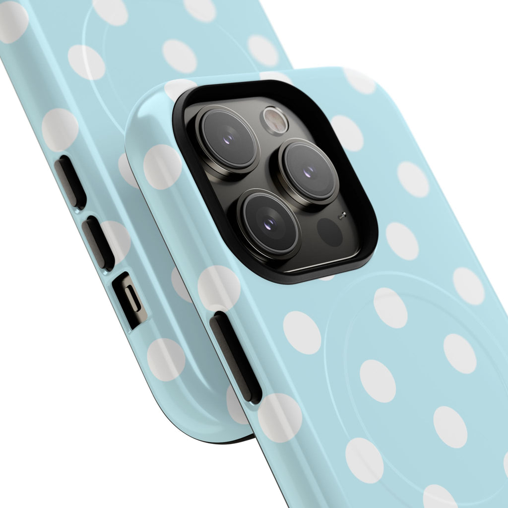 Blue Polka Dot iPhone Case – MagSafe Compatible