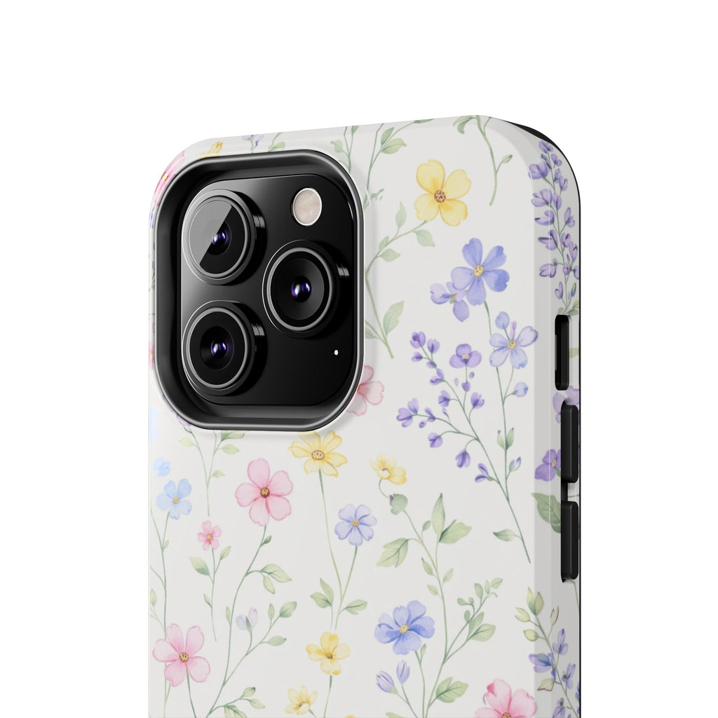 Watercolor Wildflowers Tough iPhone Case | Pastel Floral iPhone Case