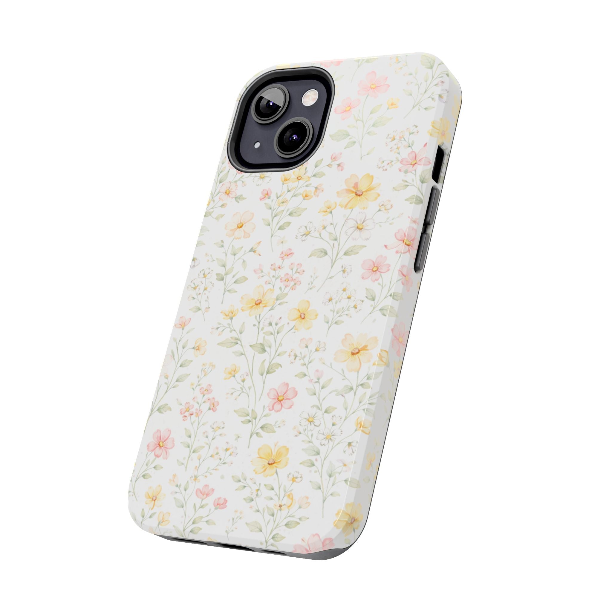 Delicate Pastel Wildflowers Tough Phone Case, Floral Botanical Pattern
