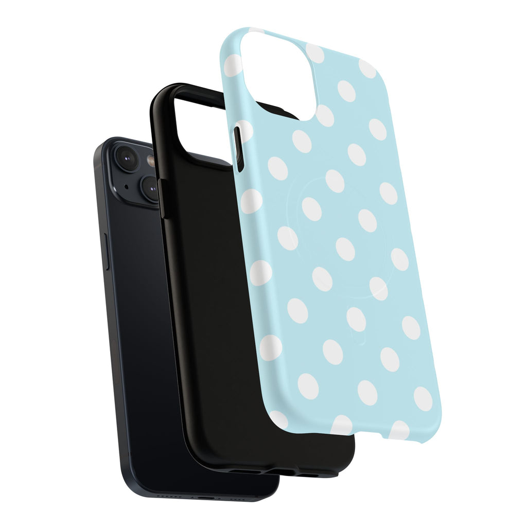 Blue Polka Dot iPhone Case – MagSafe Compatible