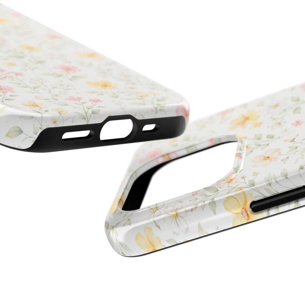 Delicate Pastel Wildflowers Tough Phone Case, Floral Botanical Pattern