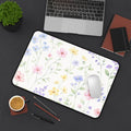 Watercolor Wildflowers Desk Mat | Pastel Floral Mouse Pad