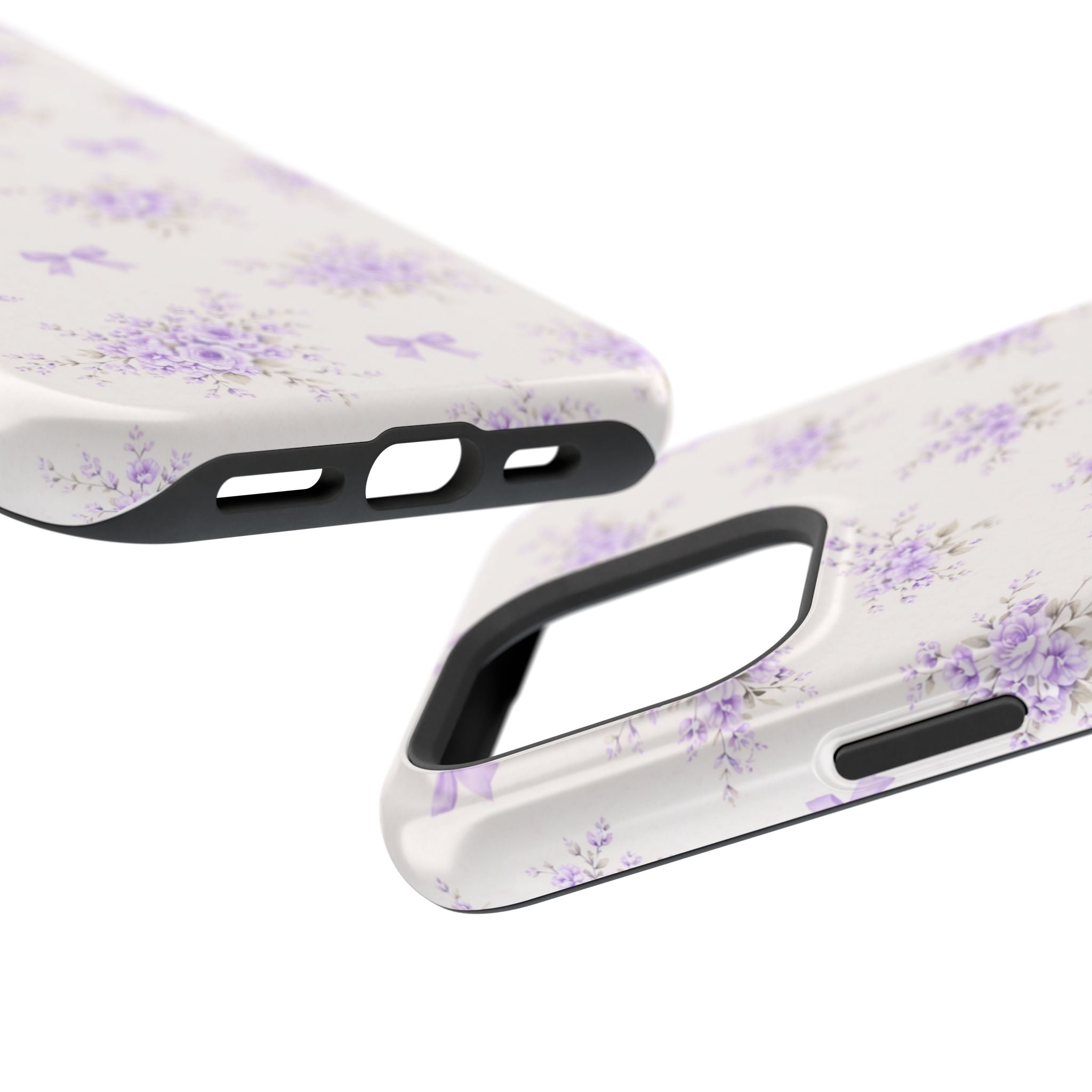 Lavender Bouquet Pattern iPhone Case | Magnetic Impact-Resistant Case