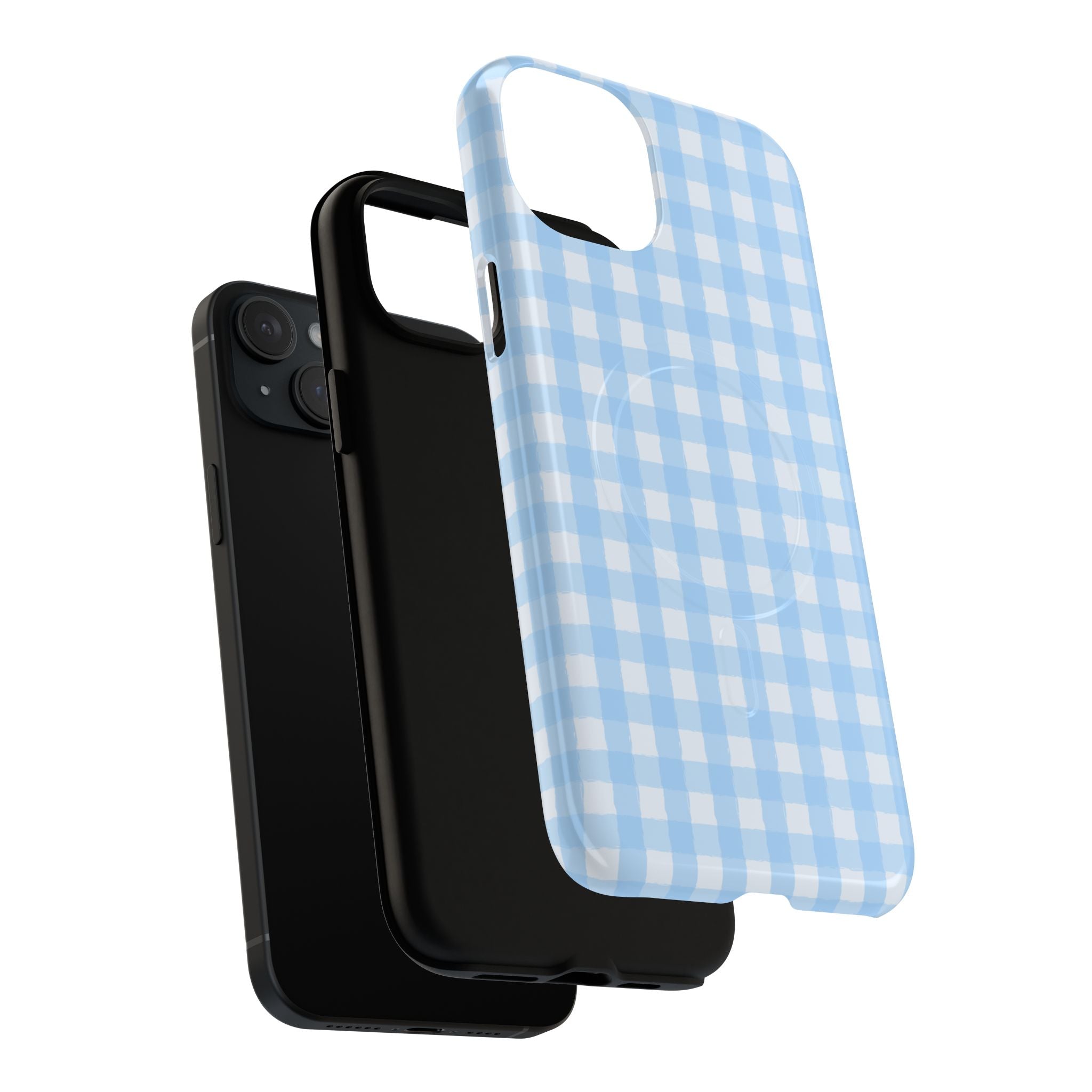 Blue Gingham iPhone Case – MagSafe Compatible