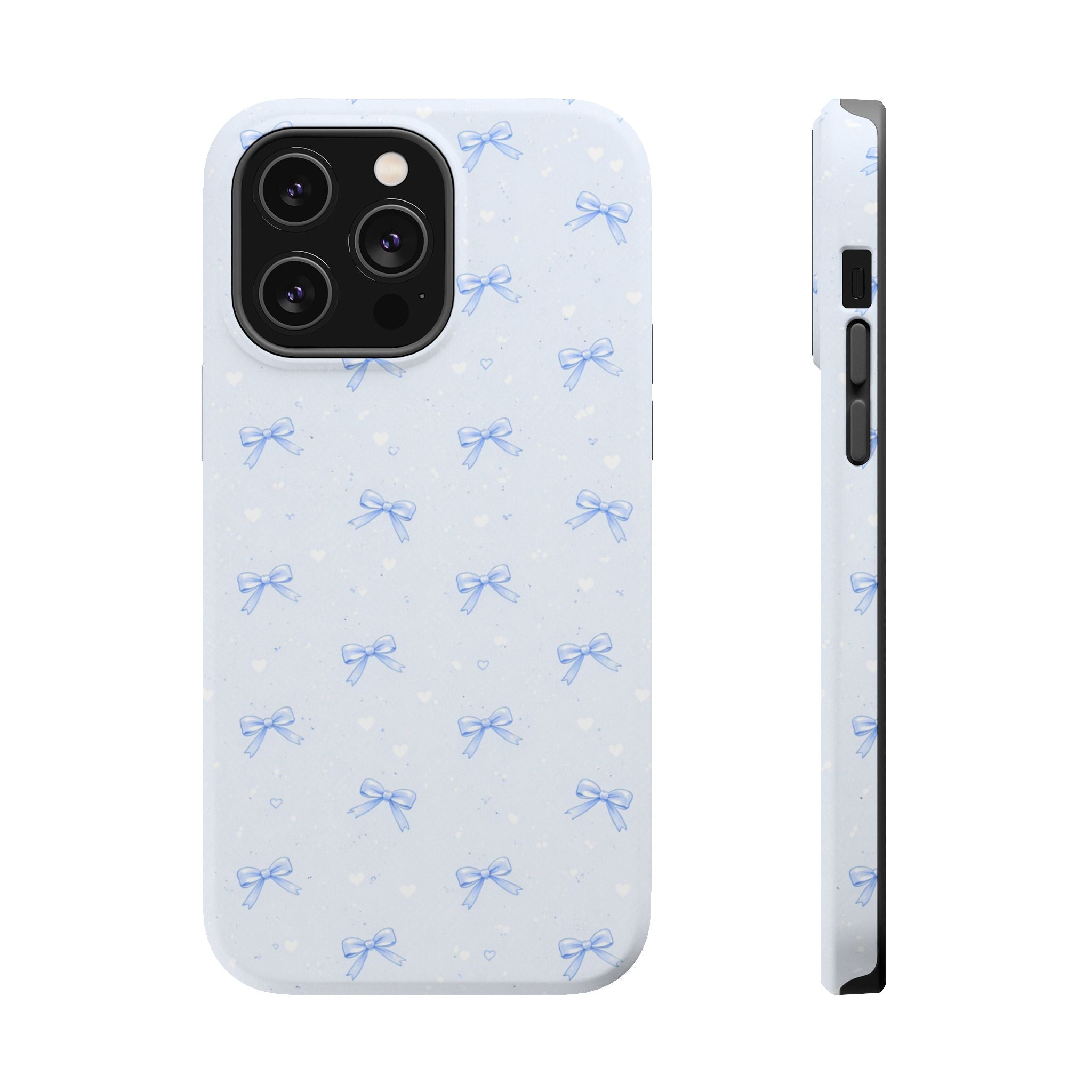 Blue Bow Pattern iPhone Case | Magnetic Impact-Resistant Case