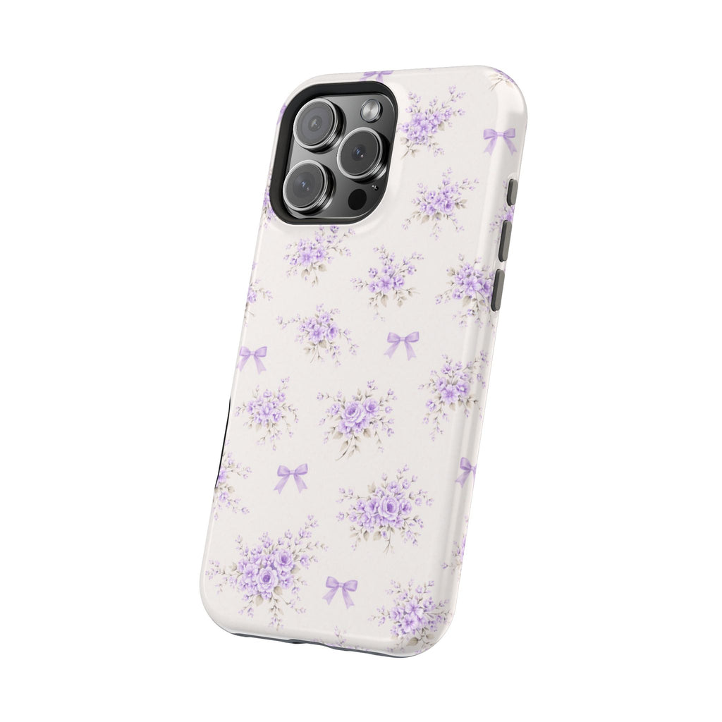 Lavender Bouquet Pattern iPhone Case | Magnetic Impact-Resistant Case