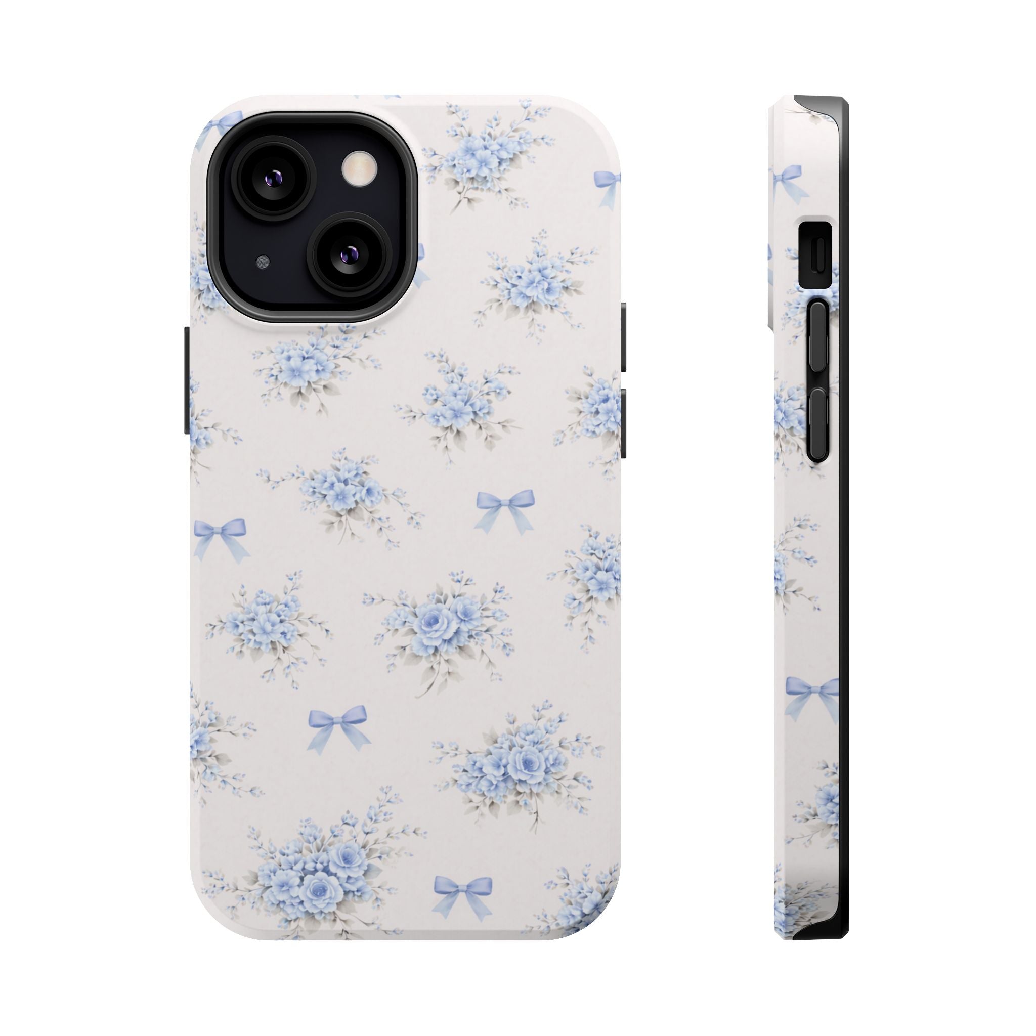 Blue Floral Bouquet iPhone Case | Magnetic Impact-Resistant Case