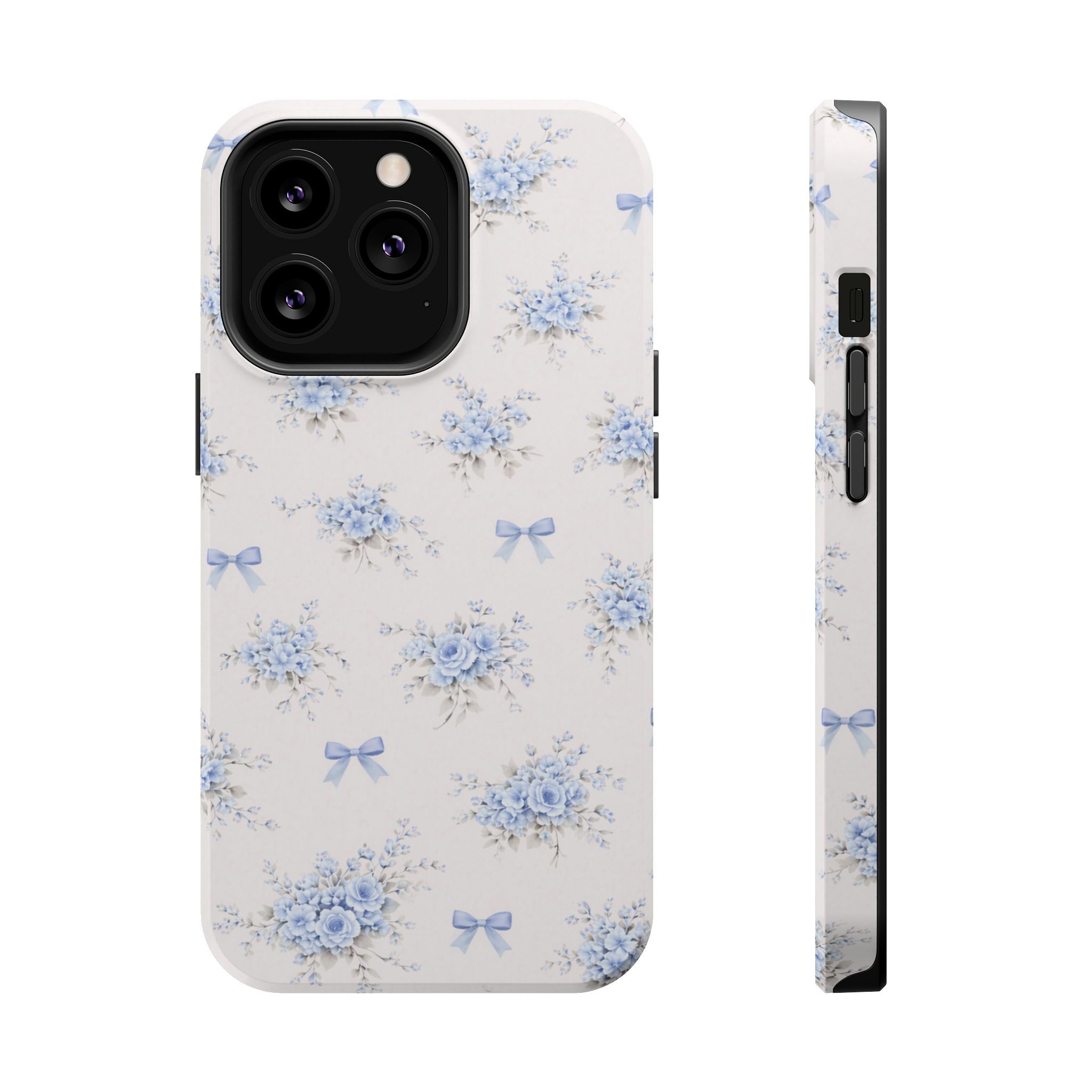 Blue Floral Bouquet iPhone Case | Magnetic Impact-Resistant Case
