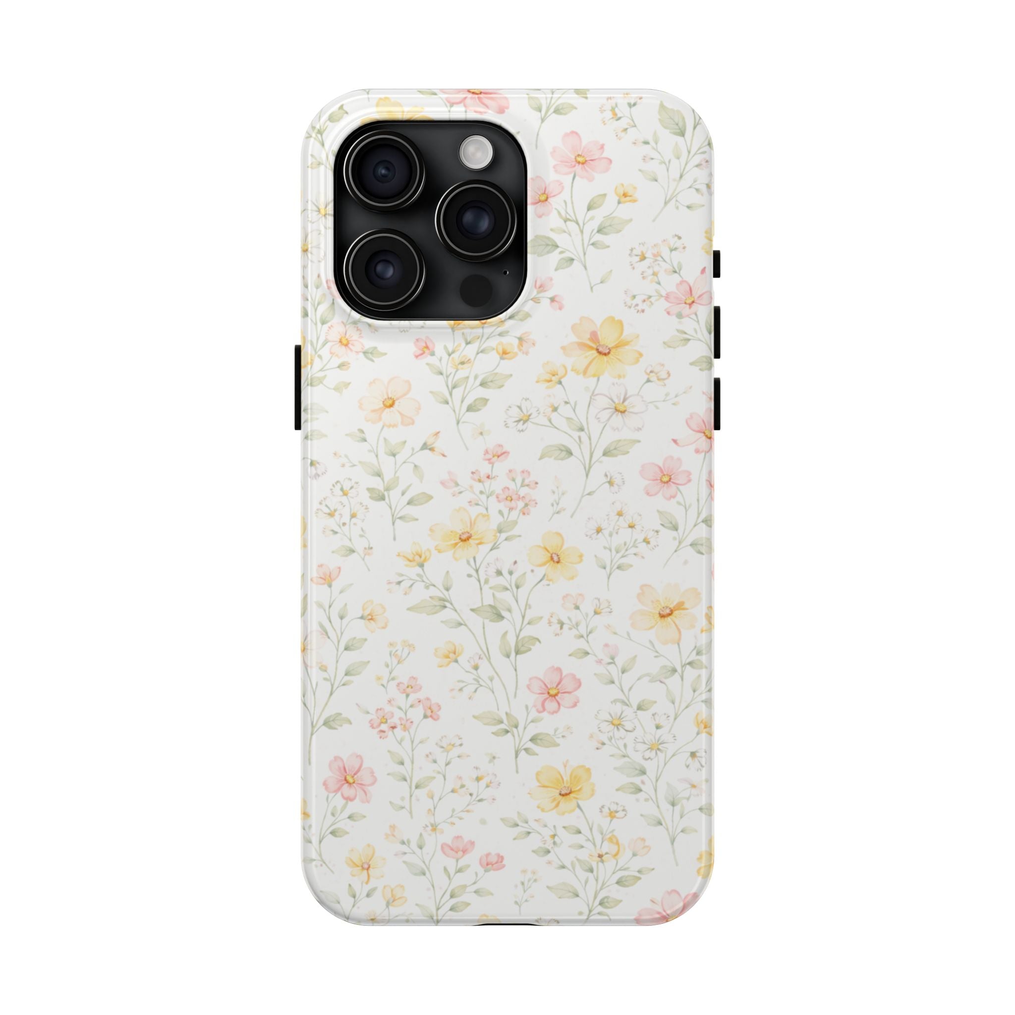 Delicate Pastel Wildflowers Tough Phone Case, Floral Botanical Pattern