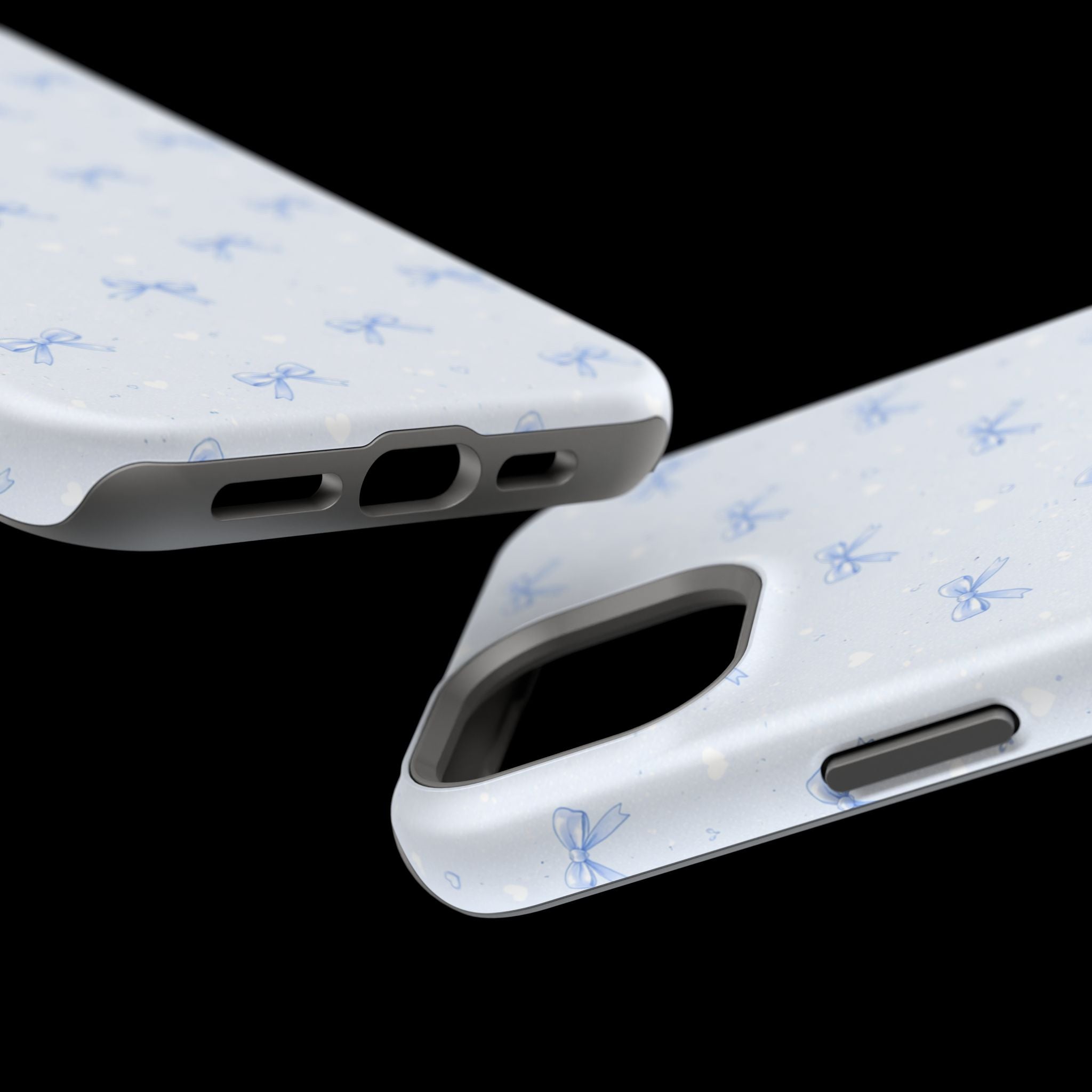 Blue Bow Pattern iPhone Case | Magnetic Impact-Resistant Case