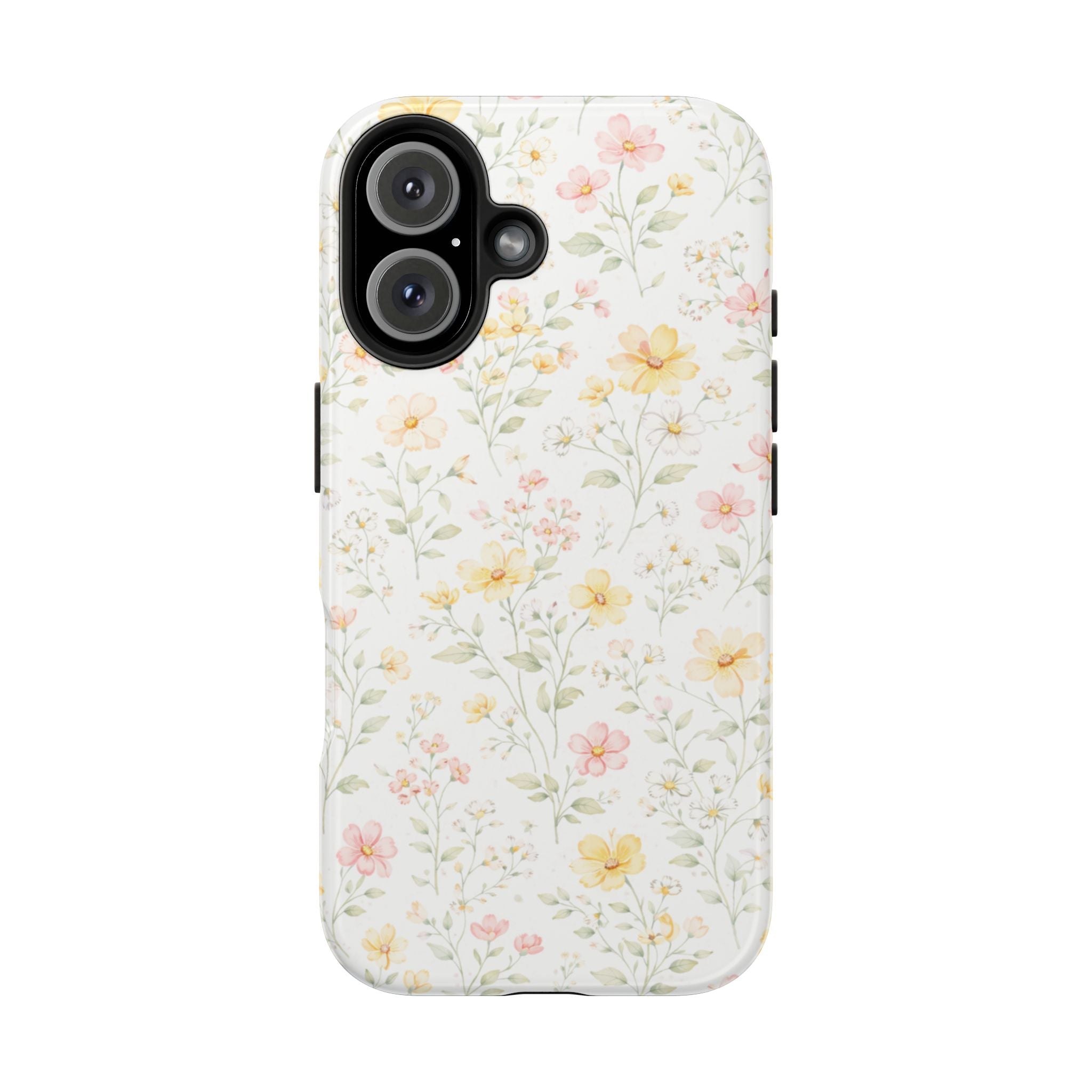 Delicate Pastel Wildflowers Tough Phone Case, Floral Botanical Pattern