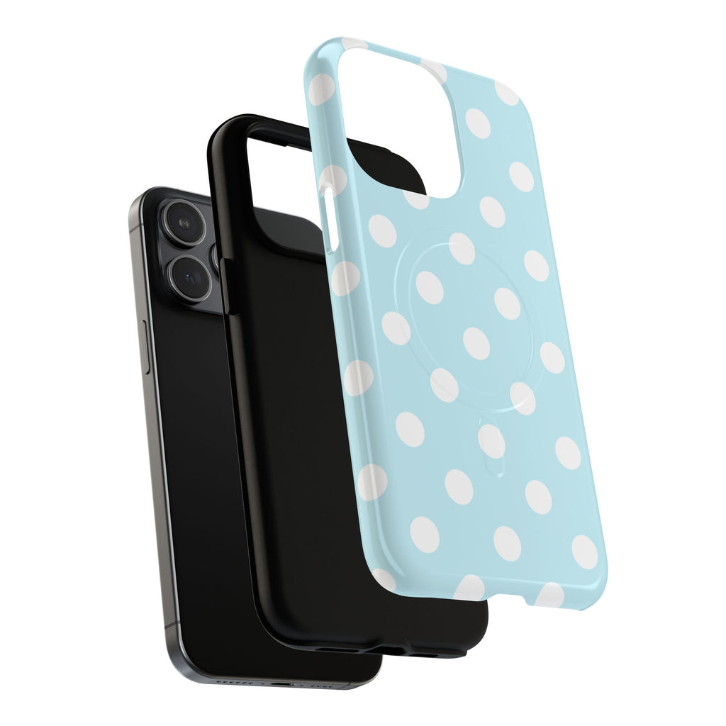 Blue Polka Dot iPhone Case – MagSafe Compatible