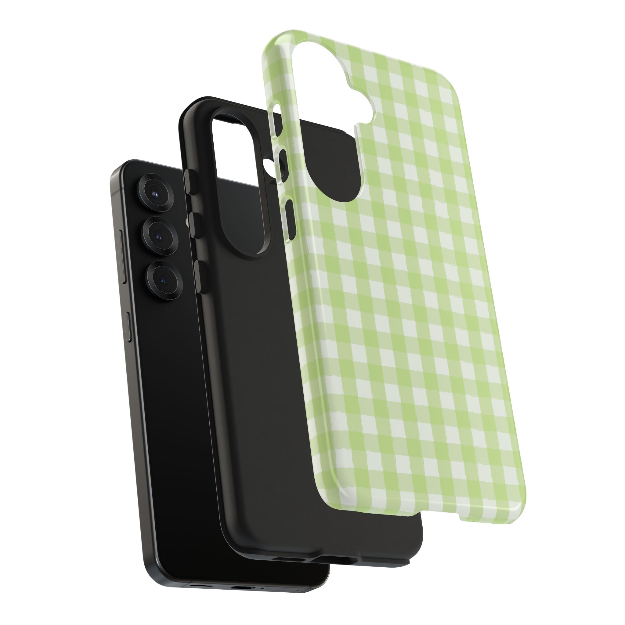 Green Gingham Tough Samsung Case – Pastel Plaid Protective Cover