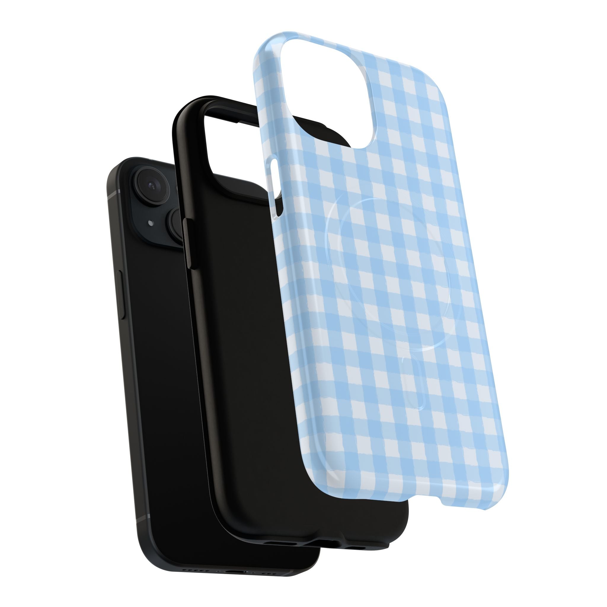 Blue Gingham iPhone Case – MagSafe Compatible