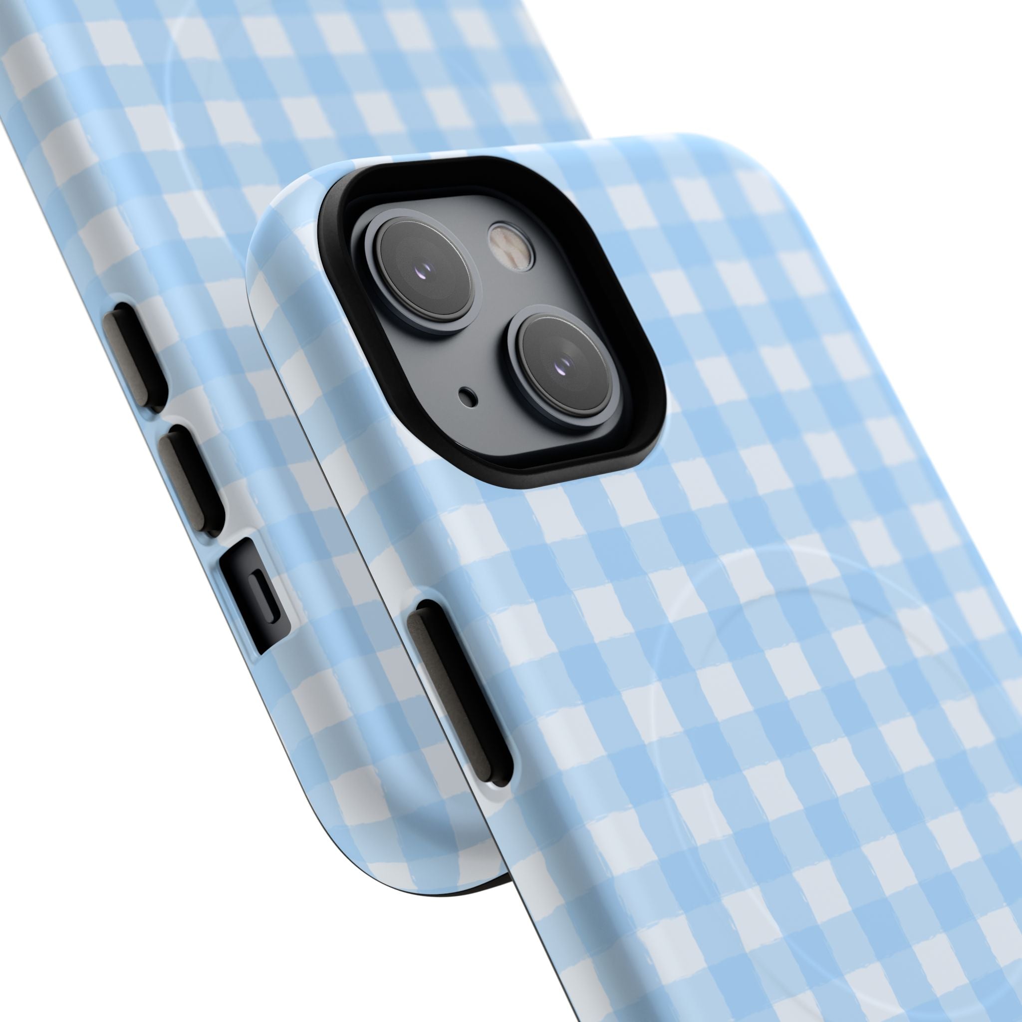 Blue Gingham iPhone Case – MagSafe Compatible