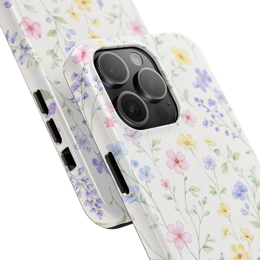 Watercolor Wildflowers Tough iPhone Case | Pastel Floral iPhone Case
