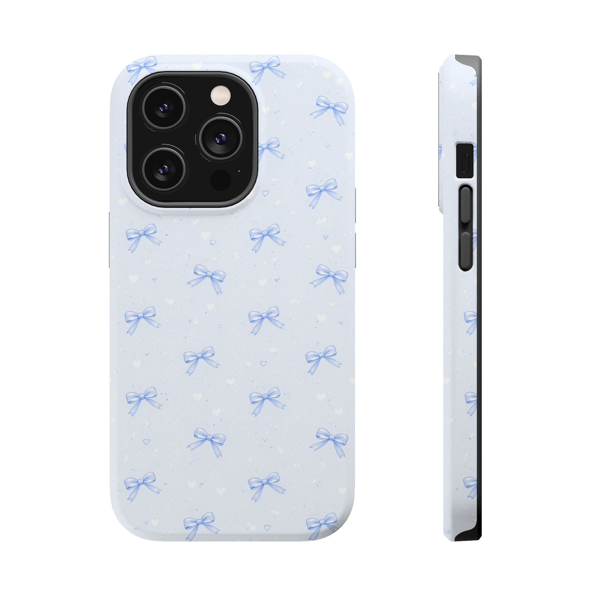 Blue Bow Pattern iPhone Case | Magnetic Impact-Resistant Case