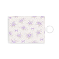 Lavender Floral Bow Card Holder | Saffiano Leather Patterned Wallet