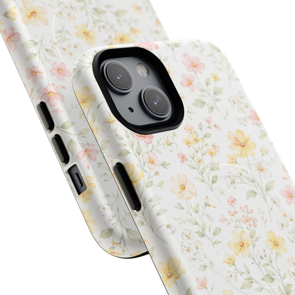 Floral Meadow Tough Magnetic Phone Case | Pastel Wildflower iPhone Cover