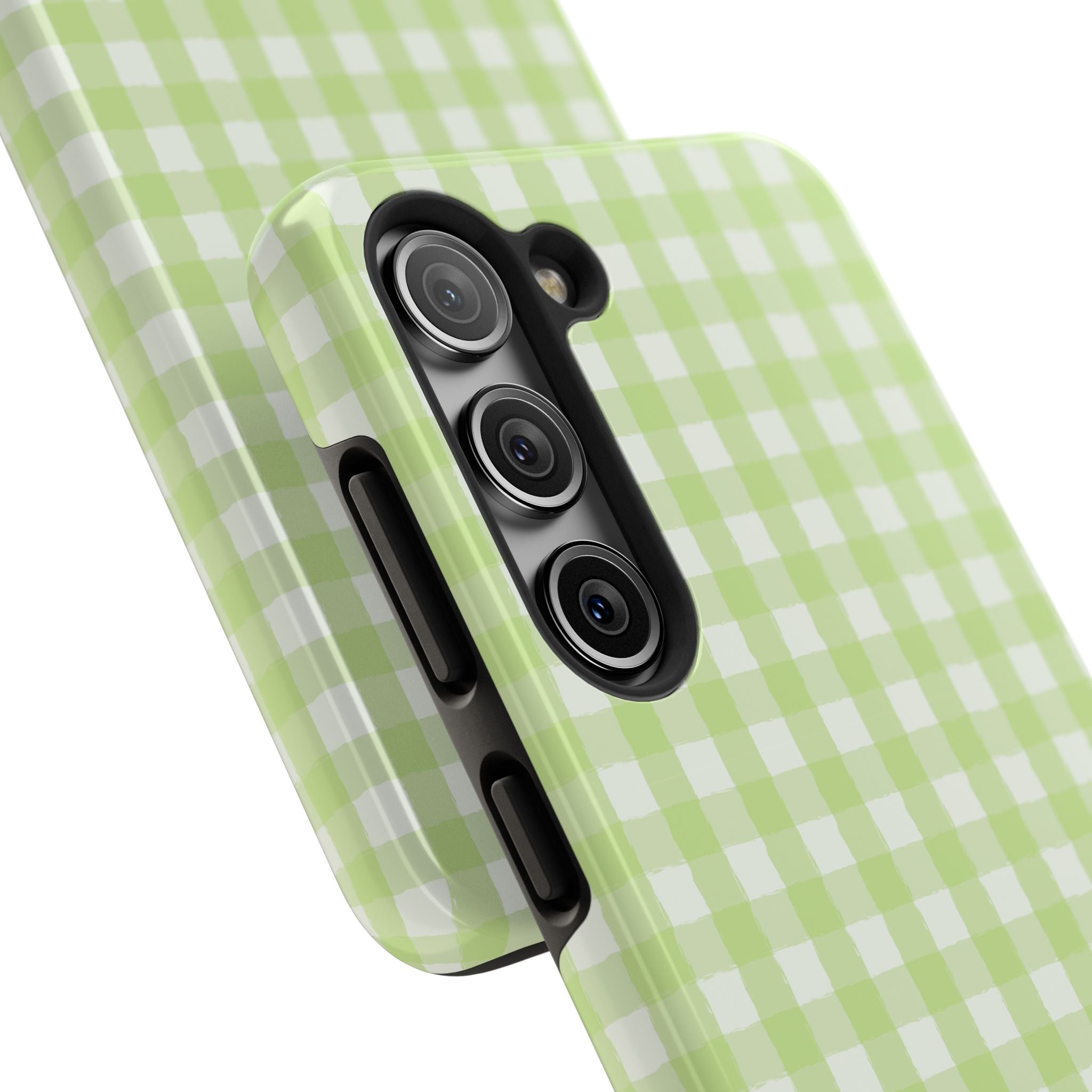 Green Gingham Tough Samsung Case – Pastel Plaid Protective Cover