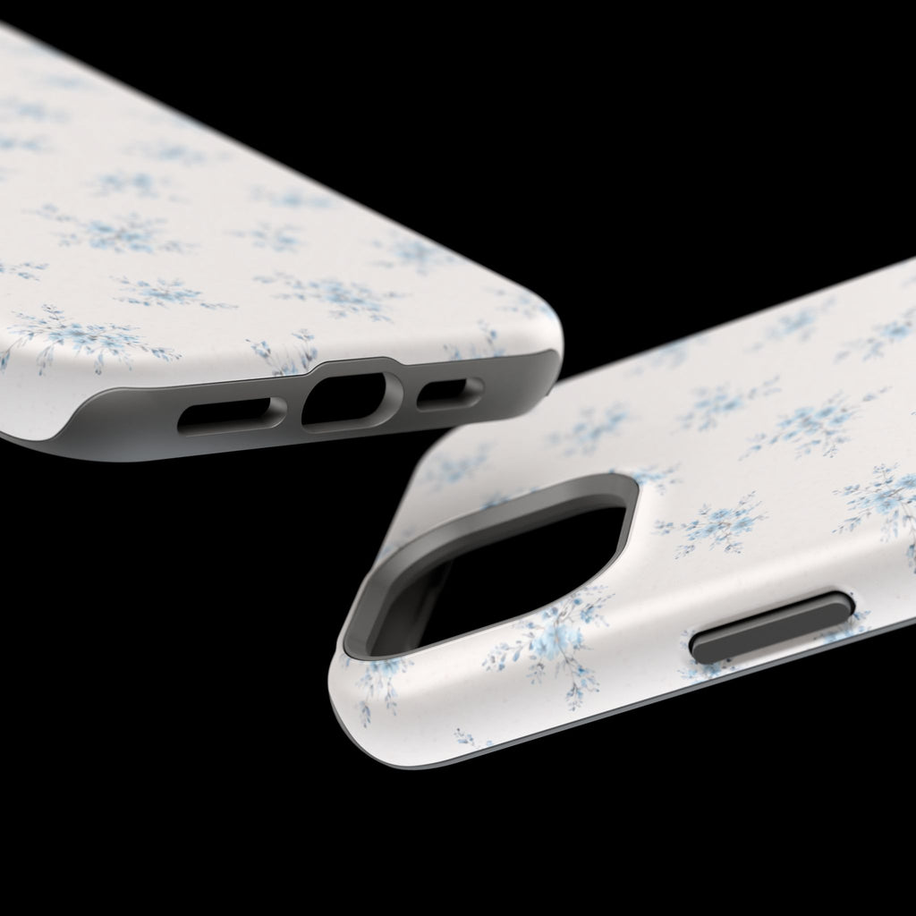Blue Floral Pattern iPhone Case | Magnetic Impact-Resistant Case