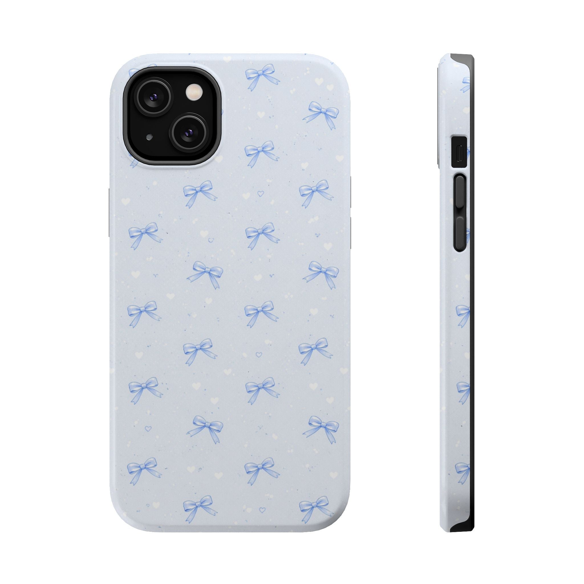 Blue Bow Pattern iPhone Case | Magnetic Impact-Resistant Case
