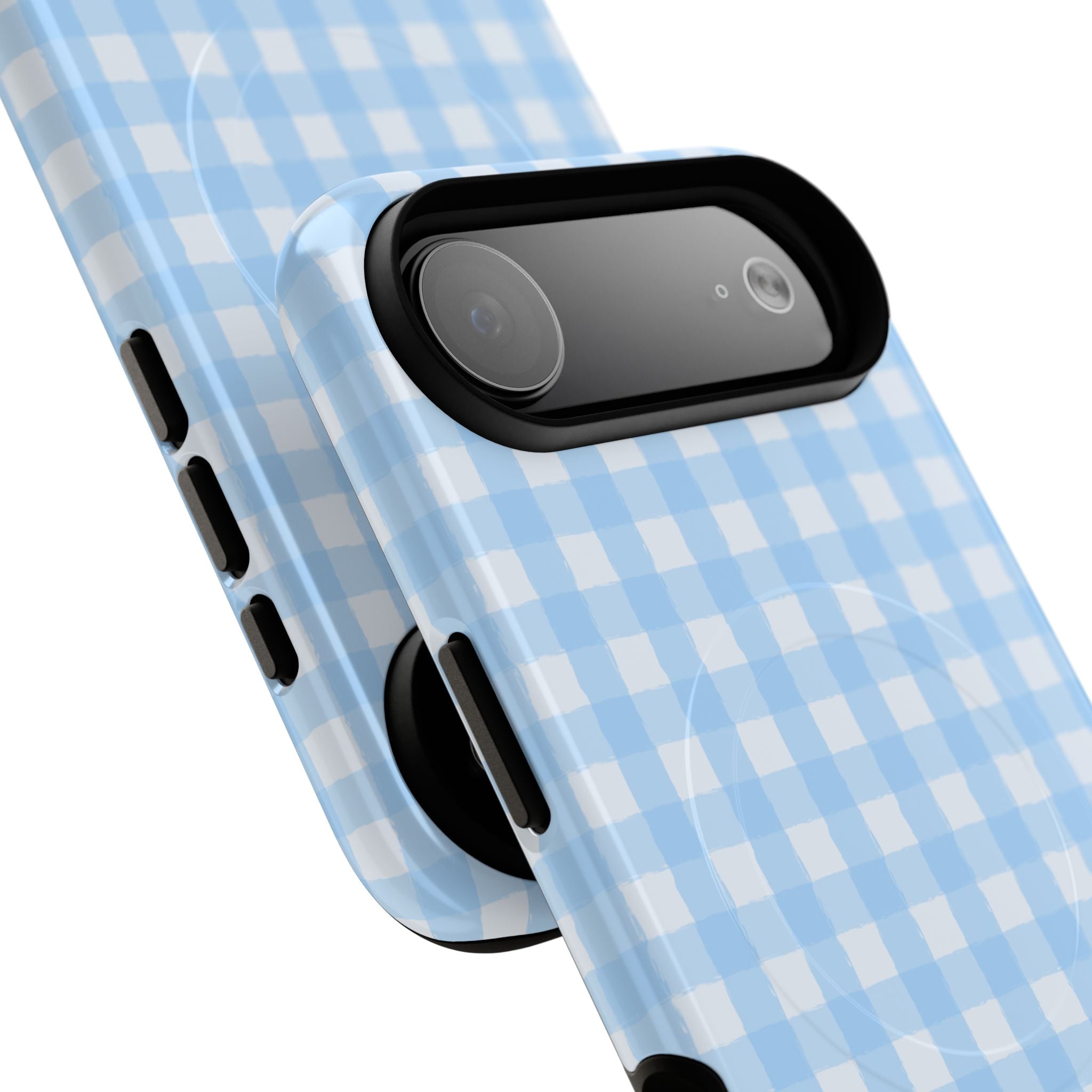 Blue Gingham iPhone Case – MagSafe Compatible