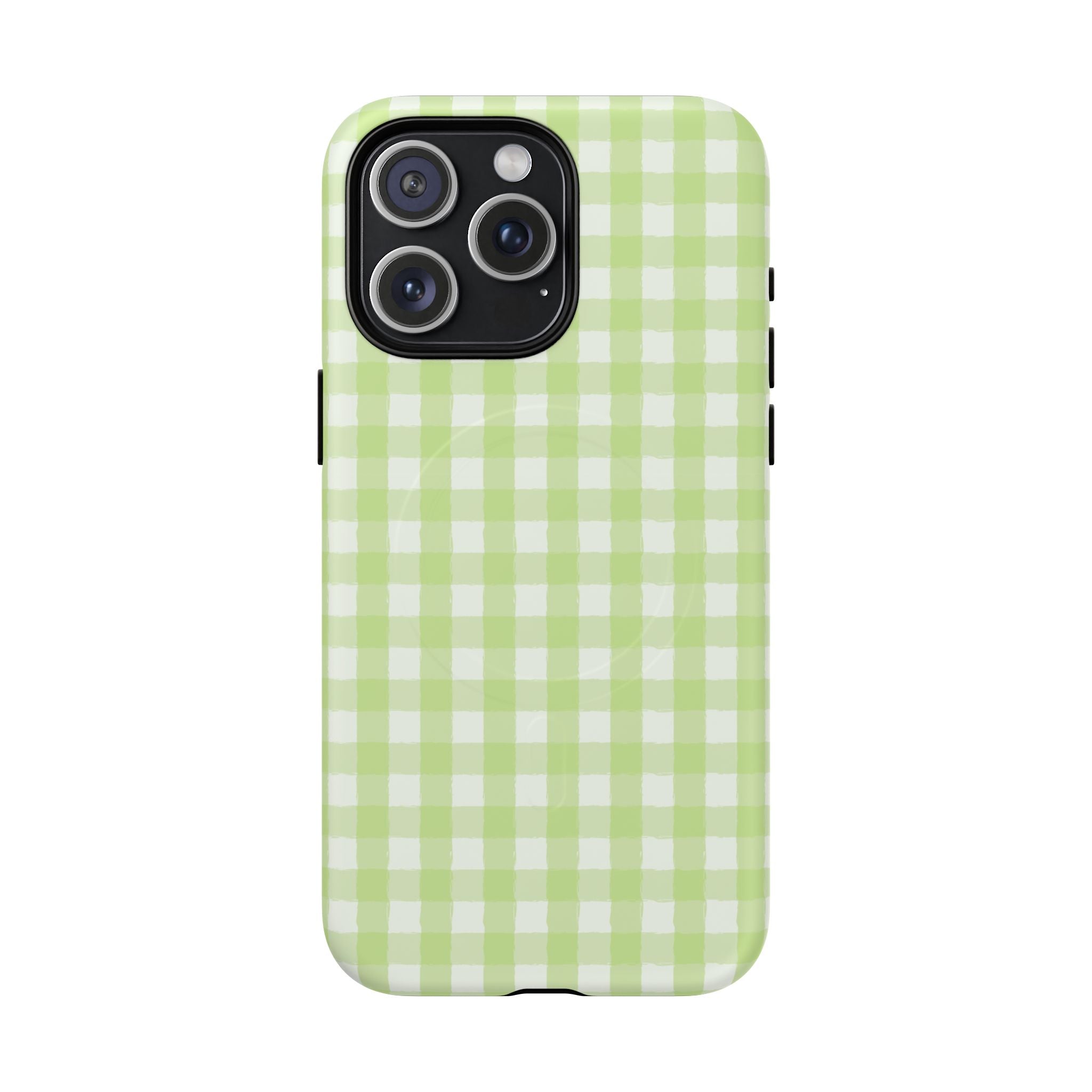 Green Gingham iPhone Case – MagSafe Compatible