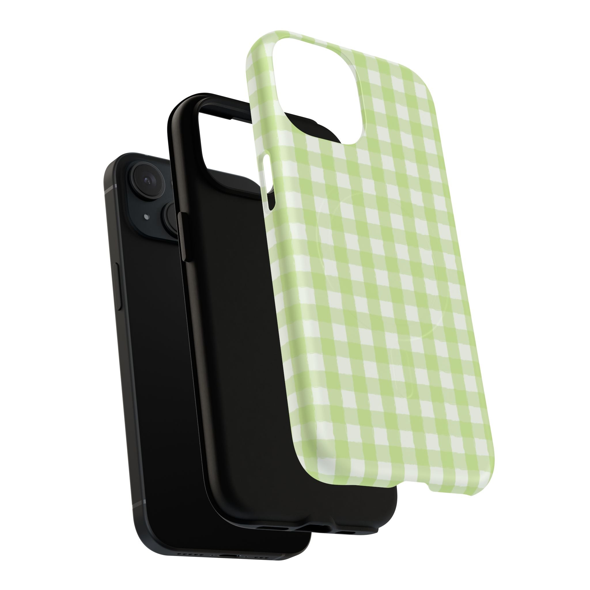 Green Gingham iPhone Case – MagSafe Compatible