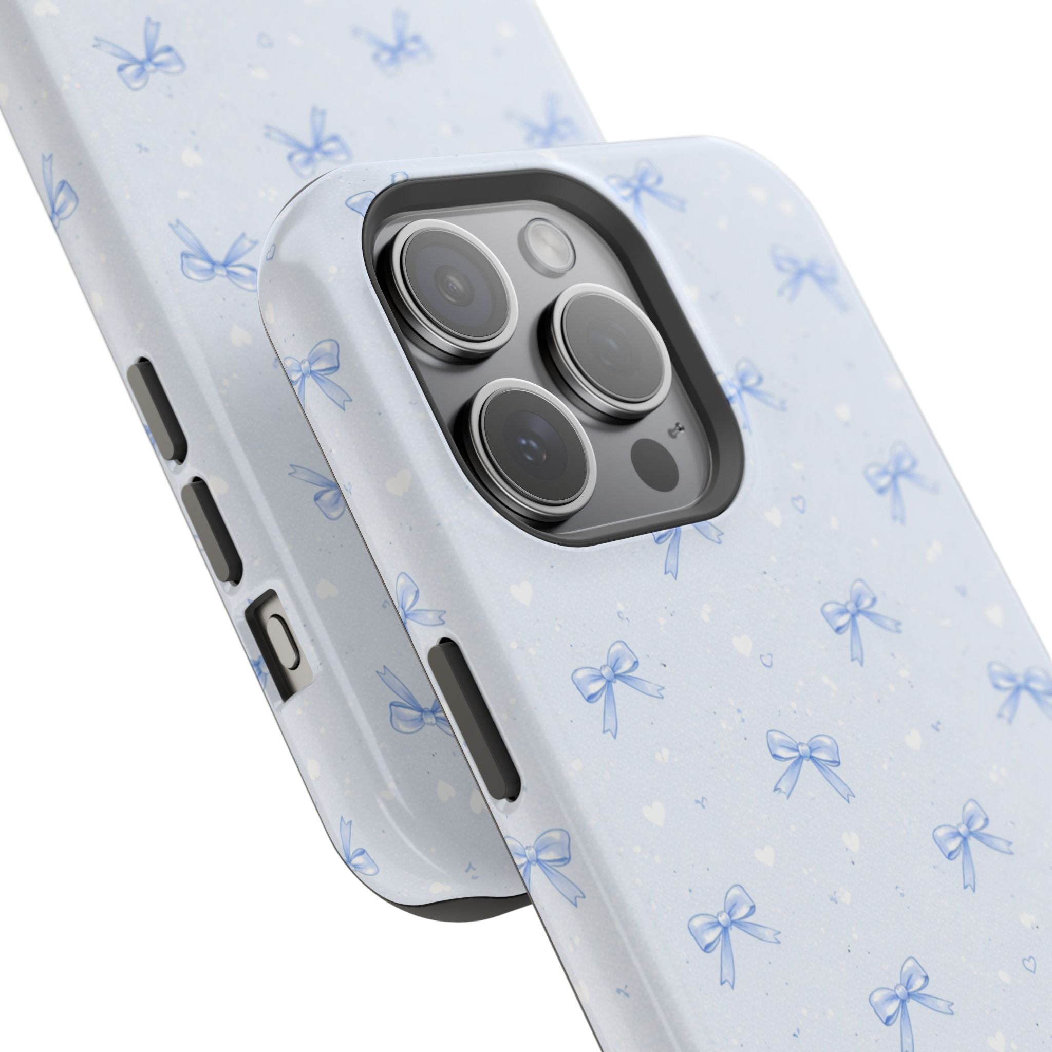 Blue Bow Pattern iPhone Case | Magnetic Impact-Resistant Case