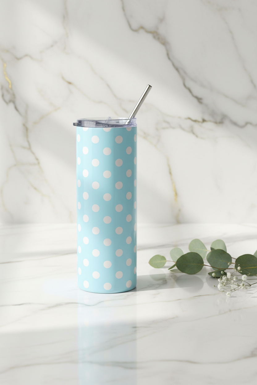 Blue Polka Dot Tumbler - Marble Kitchen