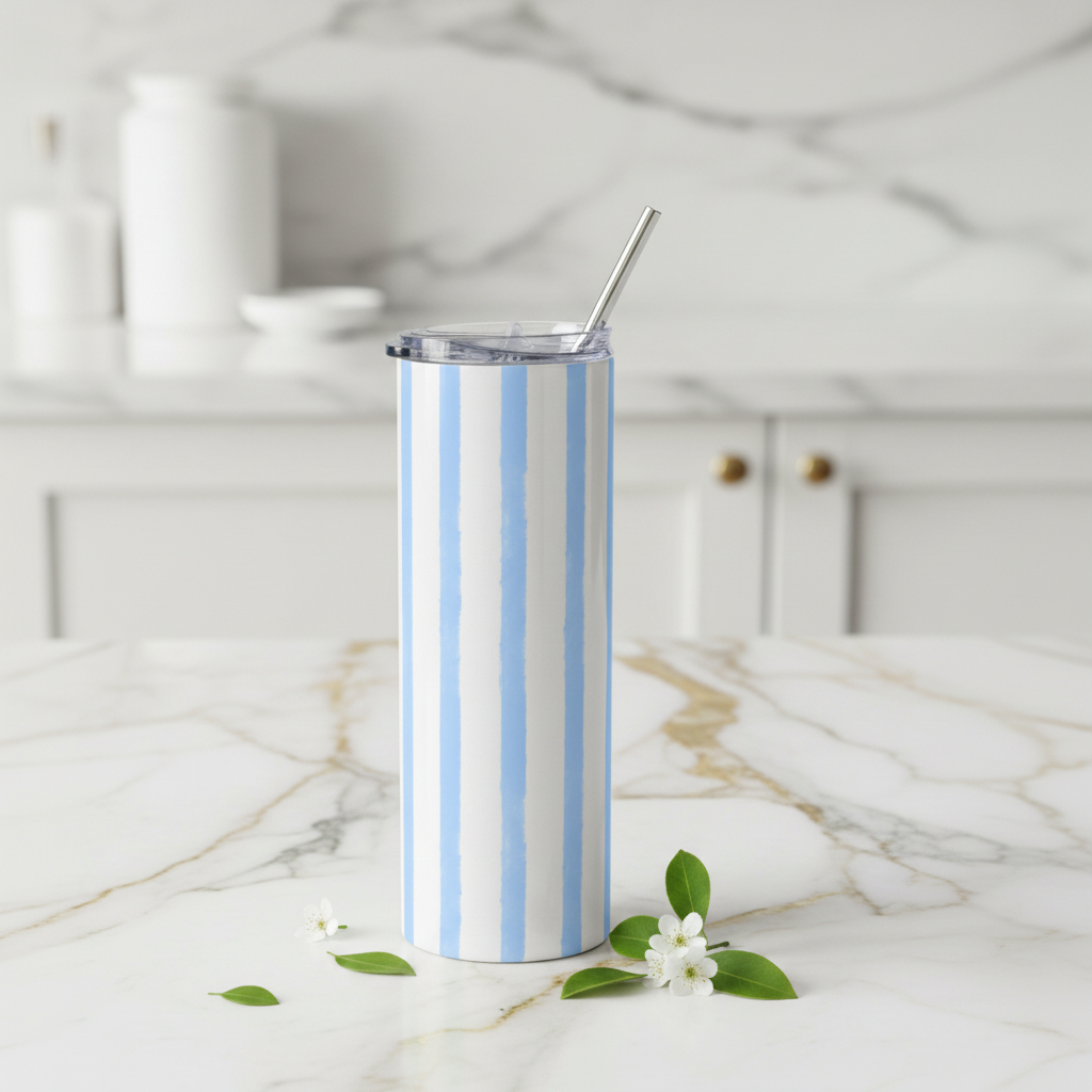 Blue Striped Tumbler - Marble Kitchen